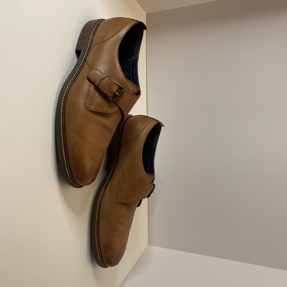 COLE HAAN Williams C10242 Tan Leather Single Monk Strap Mens Dress Shoes SZ 10 M - Picture 2 of 12